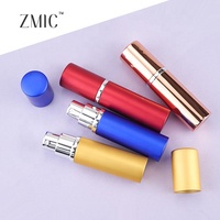 Atomiseur de parfum en aluminium rechargeable de voyage, vaporisateur fin, flacons de parfum de luxe, flacon d'huile essentielle portable rond