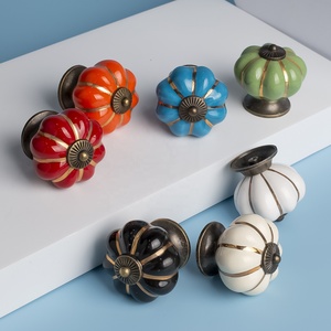 Keramik Regenbogen Kürbis Cartoon Pastoral Klassische Elegante Traditionelle Griff-Möbel Hardware für Schränke Kommode Hotel Verwendung - Product Image 4