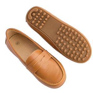 Mocasines de piel auténtica con logotipo personalizado para niños, mocasines informales, venta al por mayor - Product Image 3