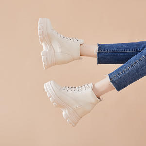 Loisirs avec talon caché chaussures hautes plate-forme Martin <span class=keywords><strong>bottes</strong></span> femmes 2021 nouveau automne et hiver <span class=keywords><strong>bottes</strong></span> en coton doublé polaire en cuir - Product Image 5