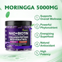 Gummies Nutritives OEM/ODM NAD Resvératrol Berbérine Biotine Collagène Peptides Kératine Zinc Vitamine K2 D3 Non-OGM 60 Unités