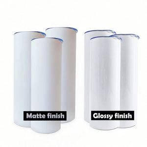 Vasos de sublimación mate de acero inoxidable de doble pared de 20 oz con pajitas y tapa, rectos, en blanco, desde almacén de EE. UU. - Product Image 4