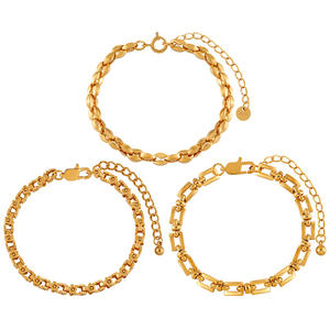 สร้อยข้อมือสแตนเลสสตีลคุณภาพสูง ชุบทอง 18K ดีไซน์คลาสสิก ปรับขนาดได้ เหมาะสำหรับเป็นของขวัญ - Product Image 6