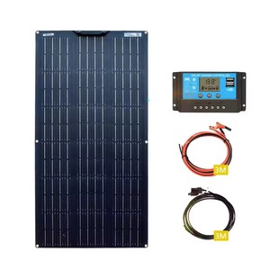 Kit de panneaux solaires flexibles 100W/200W, sortie 19,8V <span class=keywords><strong>12V</strong></span>, efficacité 20-21%, noir, contrôleur complet pour <span class=keywords><strong>chargeur</strong></span> de batterie de camping-car et maison - Product Image 2