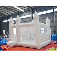 Château gonflable commercial en PVC blanc pour tout-petits avec toboggan pour mariage et fête