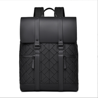 Sac à dos pour ordinateur portable 14 pouces imperméable pour homme, décontracté, professionnel et de voyage, avec éclairage arrière, matériau principal PU