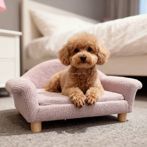 Sofá cama para mascotas resistente a la intemperie Rosa clásico moderno para perros con espuma de memoria extraíble y algodón - Product Image 1