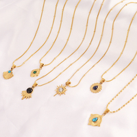 Collier pendentif en coquille festonnée turquoise en acier inoxydable plaqué or 18 carats sans ternissement pour femmes, colliers ras de cou en pierre naturelle