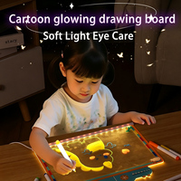 Ensemble de jouets de dessin animé DIY, grande taille, tableau lumineux effaçable, tableau de dessin LED transparent en acrylique pour enfants