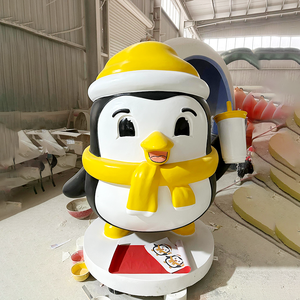 Vente personnalisée de décoration intérieure en fibre de verre, chat de dessin animé, sculpture, boutique, exposition, artisanat en fibre de verre - Product Image 2