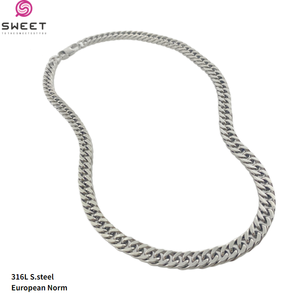 Collar de Cadena Cubana al por Mayor, Acero Inoxidable 316L, Chapado en Oro, Joyería Moderna con Forma de Campana para Hombres y Mujeres - Product Image 4