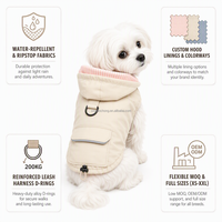 Veste pour chien personnalisée, imperméable, en tissu Ripstop, avec capuche, poche cargo, anneau en D, harnais, vêtements pour animaux de compagnie, chiot, chat, vente en gros, OEM