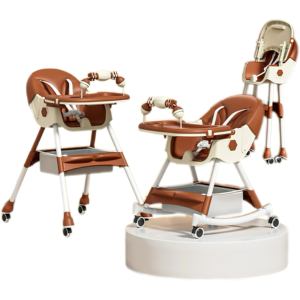 <span class=keywords><strong>Chaise</strong></span> haute convertible pour bébés et tout-petits <span class=keywords><strong>Chaise</strong></span> haute pour bébé avec siège rehausseur à double plateau <span class=keywords><strong>de</strong></span> sécurité et harnais <span class=keywords><strong>de</strong></span> sécurité à 5 points - Product Image 4