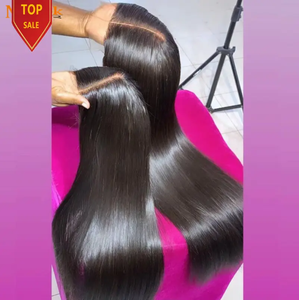 40 인치 정면 무접착제 전체 HD 레이스 뼈 스트레이트 버진 원시 인도 머리 가발 레이스 전면 자연 미처리 100 인모 가발 - Product Image 1