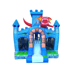 ปราสาทกระโดดแบบกึ่งปิดพองได้ปราสาทกระโดดคอมโบเป่าลมปราสาทพร้อมสไลเดอร์ - Product Image 1