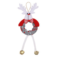 Nouvelles décorations de Noël : Pendentifs ajourés Père Noël, Élan et Clochette, Boules de Noël de dessin animé à longues jambes (Style Euro-Américain en tissu)