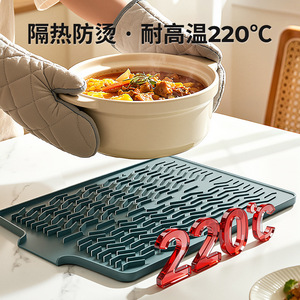 แผ่นรองซิลิโคนสำหรับระบายน้ำ รูปทรงสี่เหลี่ยมผืนผ้า ลายเรขาคณิต ดีไซน์ลาดเอียงสูง สำหรับวางบนเคาน์เตอร์ครัว ช่วยระบายน้ำได้ดี - Product Image 4