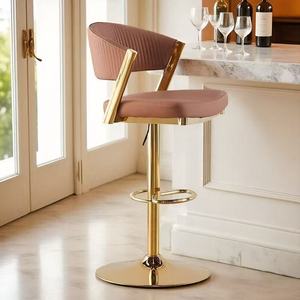 Luxury bar <b>stool</b>, minimalist modern height-adjustable metal seat, exquisitely painted high bar - Product Image 1