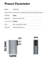 Adaptateur OTG Type C à 90 degrés, angle gauche et droit, micro USB vers USB, pour téléphone Android, tablette et autres appareils hôtes