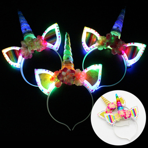 Bandeau de <span class=keywords><strong>licorne</strong></span> lumineux à LED pour enfants et adultes, design brillant et fantaisie, pour les fêtes et les festivals. - Product Image 2