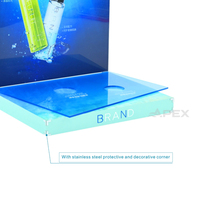 APEX présentoir cosmétique de soins de la peau en PVC acrylique portable pliable personnalisé avec lumière LED support de comptoir de surface polie