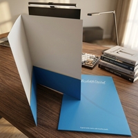 Carpeta de Presentación Empresarial Personalizada con Impresión a Todo Color, Plegable, de Doble Bolsillo, Reciclable, OEM