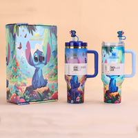 Gobelet isotherme de 40 oz (24,35 oz) de marque co-édition, avec logo personnalisé, motif dessin animé Lilo, double paroi, anti-fuite, sous vide, avec boîte cadeau