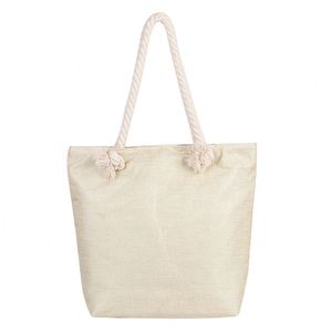 Sac de plage tissé pour femme, grand format, personnalisé avec logo imprimé, style hawaïen, réutilisable, pour les vacances d'été, vente en gros - Product Image 5