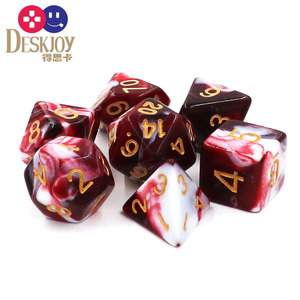 DESKJOY 7-Piece Bulk Two-<strong>Color</strong> (Red White) 20mm Polyhedral Acrylic <strong>Dice</strong> Direct Factory Supply for DND Dungeons Dragons Games - Product Image 3