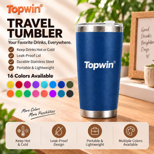 Tasses à café, thé et vin isothermes en acier inoxydable de 20 oz, blanches et colorées, pour le camping, avec couvercle, pour sublimation - Product Image 1