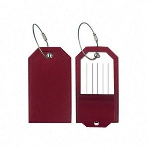 Étiquette de bagage personnalisée en cuir PU pour compagnies aériennes avec logo imprimé sur mesure - Product Image 1