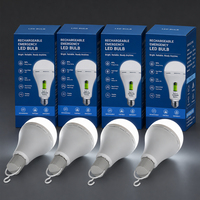 Ampoule avec batterie intégrée, avec crochet, portable, sans fil, rechargeable, ampoule d'urgence, ampoule rechargeable, lumières LED avec batterie