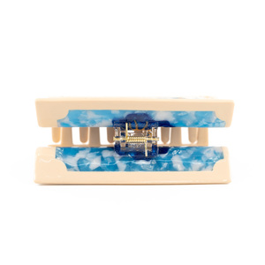 CANYUAN Fermaglio per Capelli in Acetato da 10 cm Blu e Giallo con Motivo Luna e Carte dei Tarocchi, Artigianato Unico con Logo Personalizzato per Donne - Product Image 4