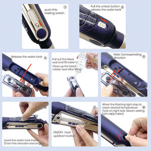 Plancha de Vapor Profesional para el Cabello, Calentamiento Rápido, Plancha Plana Infrarroja con LED y Cable de Alimentación, Rotación de 360 Grados - Product Image 4