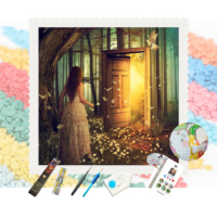 Nouveauté, kit de peinture au diamant 5D en cristal de forêt magique, décoration de salon, coffret cadeau de Noël