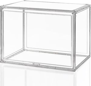 Caja de Almacenamiento de Zapatos de Plástico Transparente, Contenedor con Apertura Lateral Magnética Reforzada - Product Image 1
