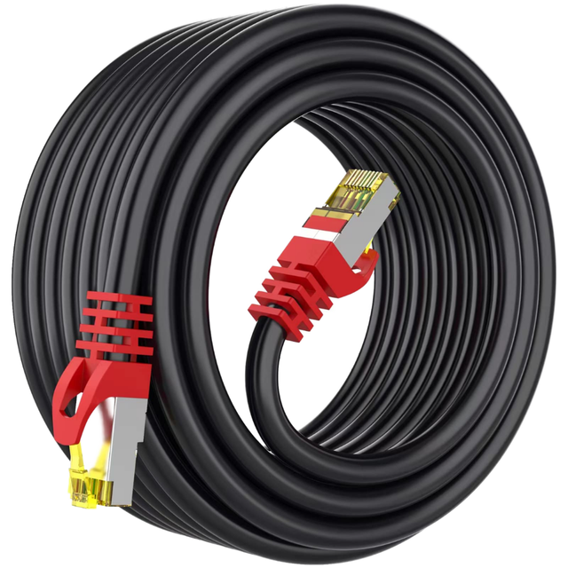 Cat 8 RJ45 Ethernet Cable 15 ft High-Speed LAN 26AWG 40Gbps 2000MHz Shielded Indoor/Outdoor Use for Smart Home Office