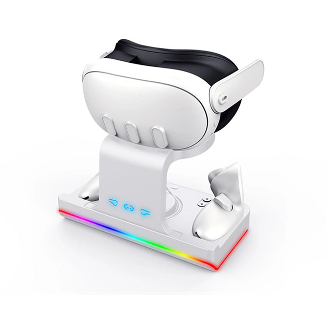 100% New LED Charging Station for Meta Quest 3 VR Headset and Controllers VR Accessories