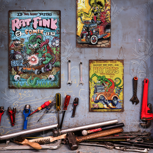 ป้ายโลหะวินเทจลาย <span class=keywords><strong>Rat</strong></span> <span class=keywords><strong>Fink</strong></span> จาก Putuo Decor ขายส่ง ป้ายติดผนังสไตล์เรโทร ตกแต่งโรงรถหรือห้องชาย - Product Image 6