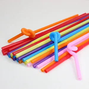 PP Plastic Flexible Drinking Straws Disposable Artistic Top Food Grade Favorite Popular Custom Color Packing Logo Accept Factory