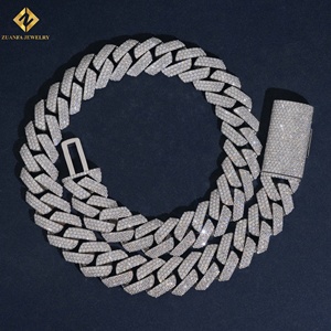 Collier Hip Hop pour Homme en Argent 925 Rhodié avec Moissanite, Chaîne Cubaine, Idéal Cadeau, Vente en Gros - Product Image 5
