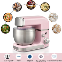 Batteur sur socle électrique SOHEF OEM 3L 700W, couleur personnalisée SC-205A-R, bol mélangeur inclinable en acier inoxydable, 6 vitesses, crochet pétrisseur