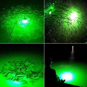 Evrensel yeşil sualtı balıkçı ışığı 500W 110V 220V voltaj balıkçılık koleksiyonu