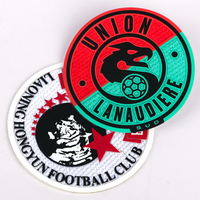Usine directe 3D Silicone Tatami maillot de football Patch thermocollant patchs tissés vêtements vêtements Sport Badges Logos