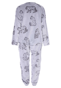 Conjuntos de <span class=keywords><strong>Pijamas</strong></span> de lana clásicos de fábrica para <span class=keywords><strong>mujer</strong></span>, cuello adulto, estampado de leopardo, lujo, Otoño, transpirable, cálido, ropa de dormir, traje de ocio, conjunto de regalo - Product Image 3