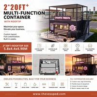 Conteneur pliable préfabriqué, pizzeria, restaurant de luxe, design de café, conteneur de café, restaurant, barbecue