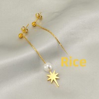Nouvelles Boucles d'oreilles européennes pour femmes, transfrontalières, de luxe léger et haut de gamme, vintage, en fer électroplaqué, avec perle, longue pampille et étoile