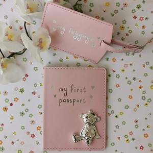 My First Passport & Equipaje Tag Set con Metal Teddy Icon Pink PU Personalización Gua Cartera impermeable para hombres 10 piezas aceptables - Product Image 3