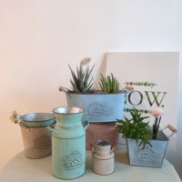 3 pcs Pots de fleurs vintage avec poignées en bois Jardinières pour plantes succulentes Fleurs artificielles Décoration de table