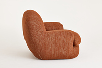 Fauteuil Simple Style Nordique Rétro Moderne, Tissu Brun-Rouge, Idéal pour Bureaux à Domicile et Appartements